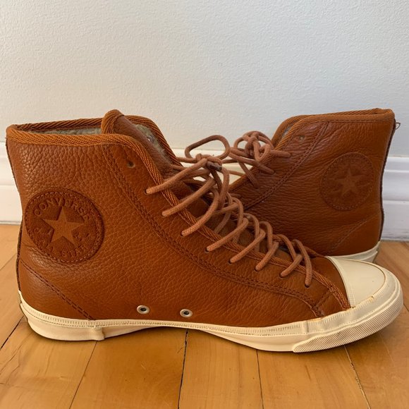 Converse Shoes - Converse, brown leather high tops